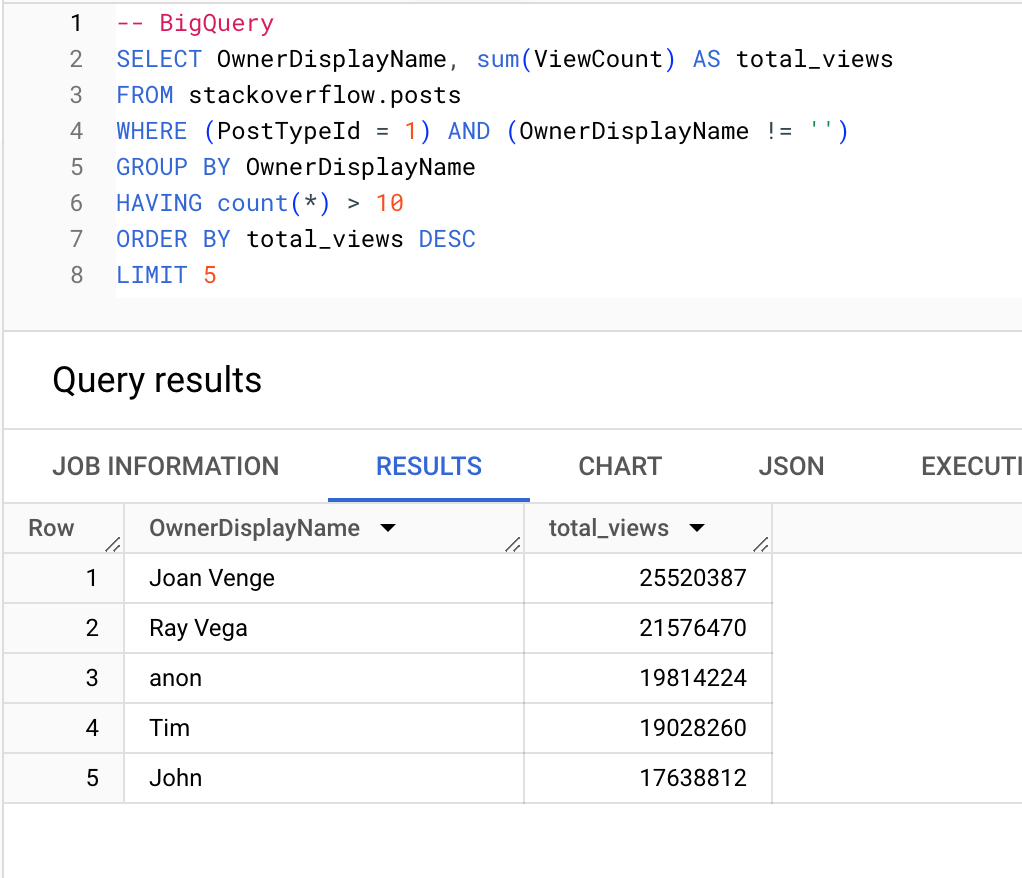 Переписывание запросов BigQuery