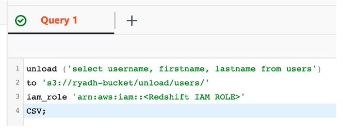 Выгрузка из Redshift в S3